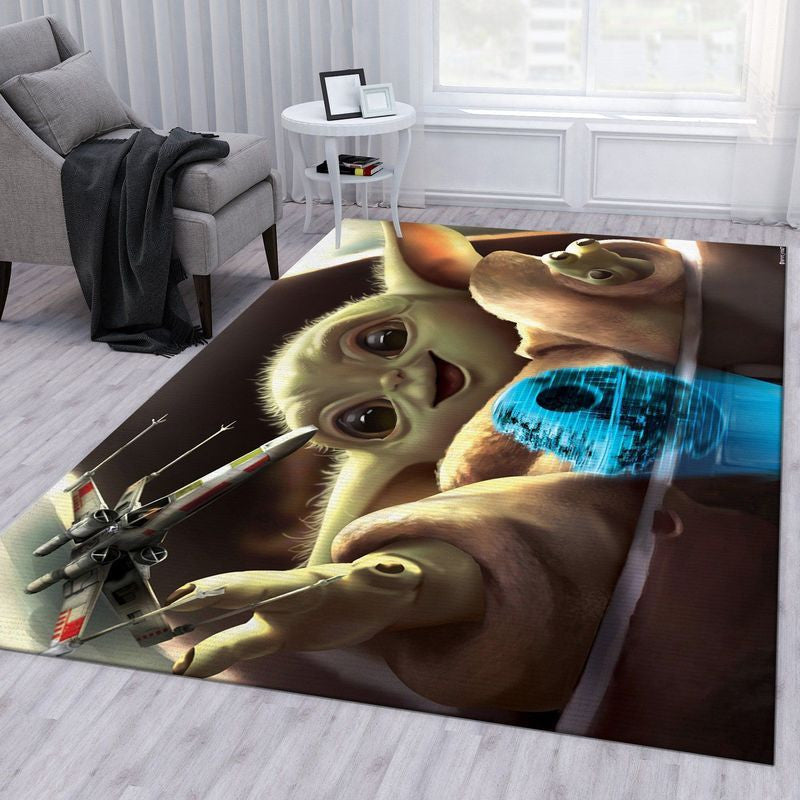 Mandalorianisches Baby Yoda Star Wars 79 Teppich, Teppiche - Outdoor Teppich, Teppich Wohnzimmer, Küchenteppich, Kinderzimmer, Modern