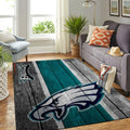 Philadelphia Eagles Nfl Team Logo Bereich Sport im Holzstil Teppich, Teppiche - Outdoor Teppich, Teppich Wohnzimmer, Küchenteppich, Kinderzimmer, Modern