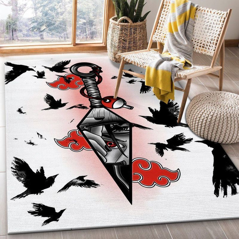 Naruto Anime Manga Kunai Itachi Uchiha Anime Teppich, Teppiche - Outdoor Teppich, Teppich Wohnzimmer, Küchenteppich, Kinderzimmer, Modern
