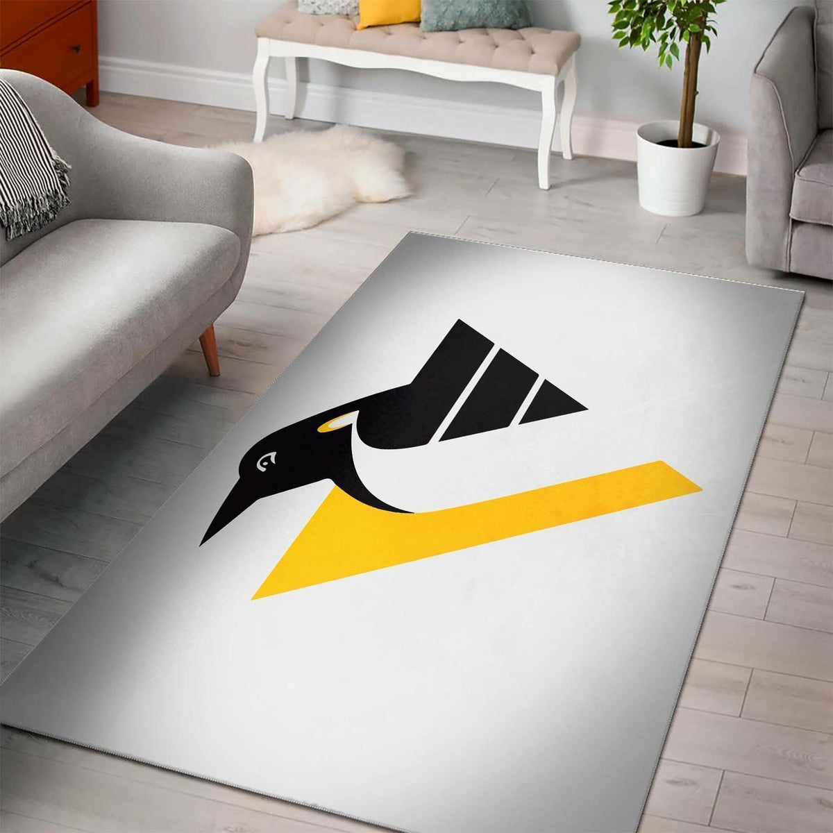 Pittsburgh Penguins Area Nhl Eishockeymannschaft Logo001 Teppich, Teppiche - Outdoor Teppich, Teppich Wohnzimmer, Küchenteppich, Kinderzimmer, Modern