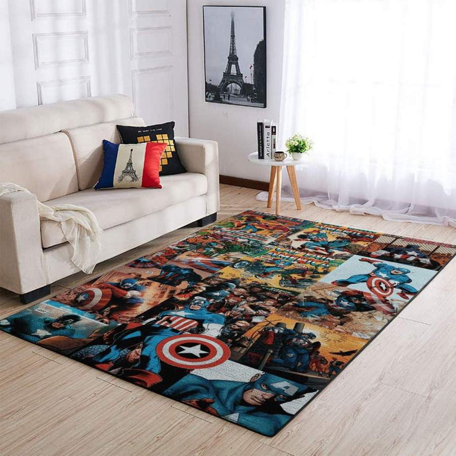 Marvel Superheld Captain America Movie Ofd 19091805 Teppich, Teppiche - Outdoor Teppich, Teppich Wohnzimmer, Küchenteppich, Kinderzimmer, Modern