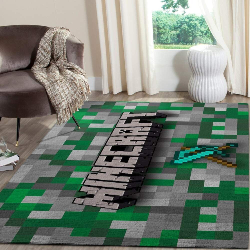 Minecraft Bereich Videospiel Gamer 015 Teppich, Teppiche - Outdoor Teppich, Teppich Wohnzimmer, Küchenteppich, Kinderzimmer, Modern