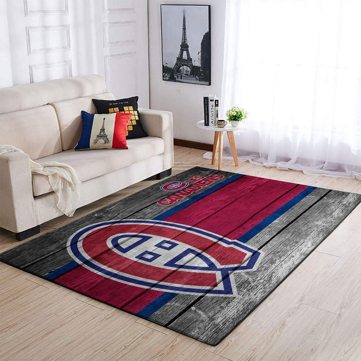 Montreal Canadiens Nhl Team Logobereich Sport im Holzstil Teppich, Teppiche - Outdoor Teppich, Teppich Wohnzimmer, Küchenteppich, Kinderzimmer, Modern