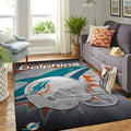Miami Dolphins Nfl Area Team Helm Sport Teppich, Teppiche - Outdoor Teppich, Teppich Wohnzimmer, Küchenteppich, Kinderzimmer, Modern