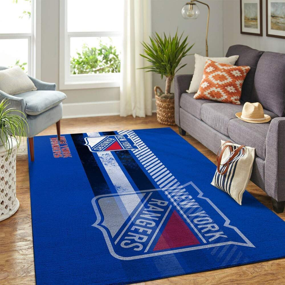 New York Rangers Nhl Area Team Logo Sport Teppich, Teppiche - Outdoor Teppich, Teppich Wohnzimmer, Küchenteppich, Kinderzimmer, Modern