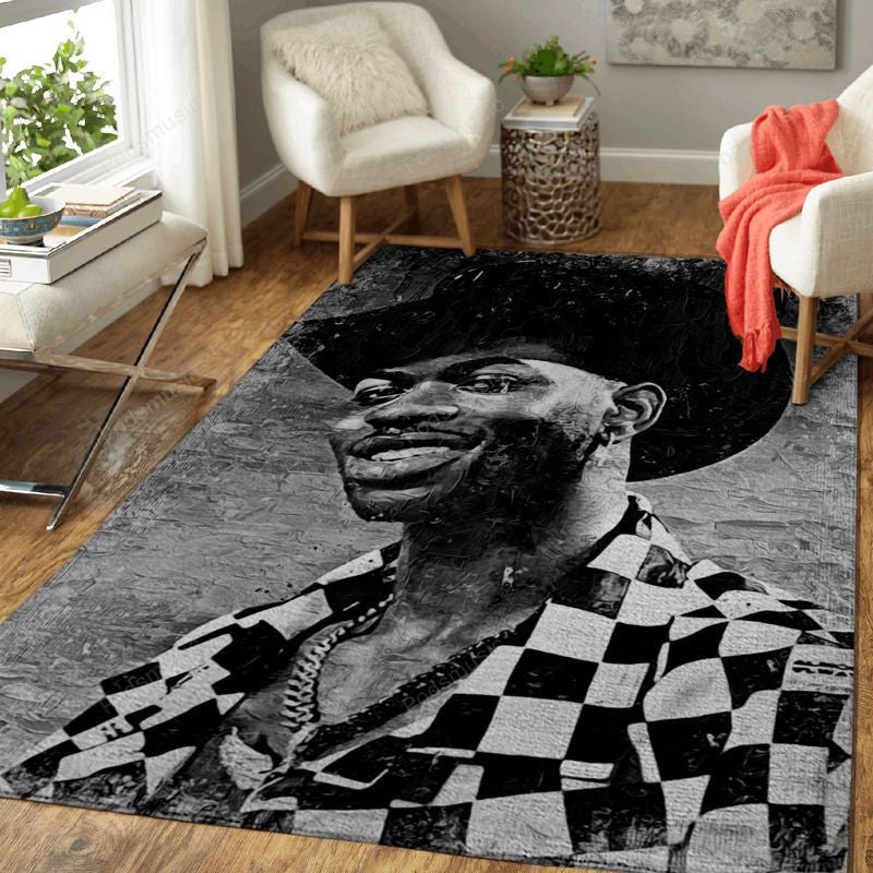 Lil Nas X Musik Monochrom Teppich, Teppiche - Outdoor Teppich, Teppich Wohnzimmer, Küchenteppich, Kinderzimmer, Modern