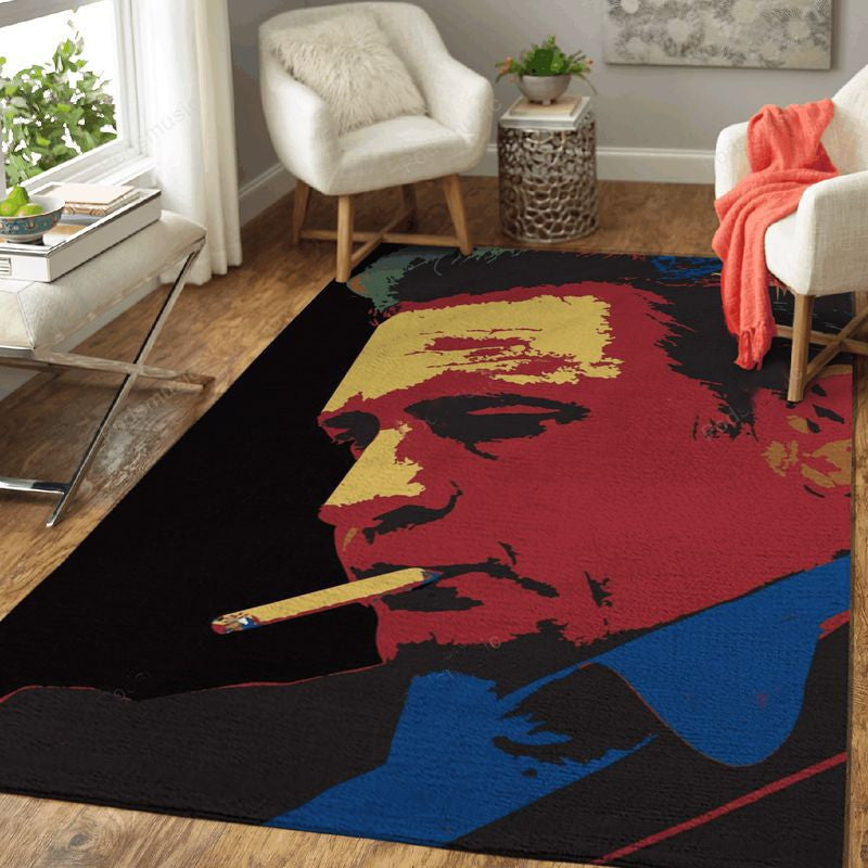 Johnny Cash rauchende Musiklegende Teppich, Teppiche - Outdoor Teppich, Teppich Wohnzimmer, Küchenteppich, Kinderzimmer, Modern