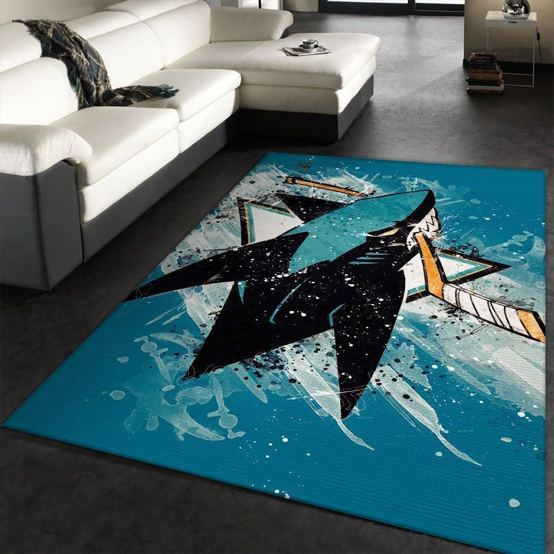 San Jose Sharks Nhl 2 Teppich, Teppiche - Outdoor Teppich, Teppich Wohnzimmer, Küchenteppich, Kinderzimmer, Modern