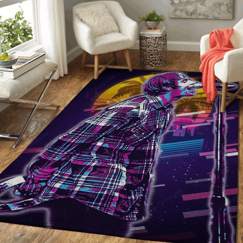 Liam Gallagherwork Musik Synthwave 80S Teppich, Teppiche - Outdoor Teppich, Teppich Wohnzimmer, Küchenteppich, Kinderzimmer, Modern