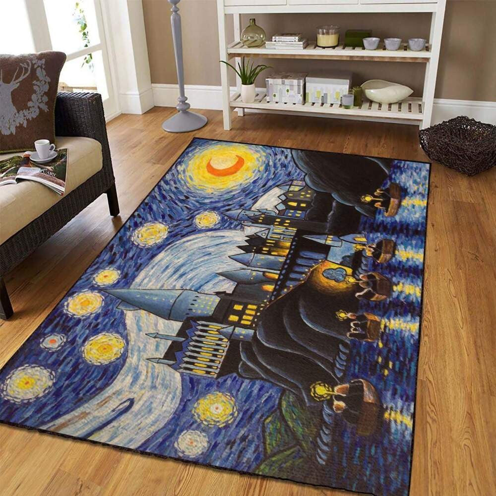 Harry Potter Hogwarts Sternenhimmel-Bodendekoration Teppich, Teppiche - Outdoor Teppich, Teppich Wohnzimmer, Küchenteppich, Kinderzimmer, Modern