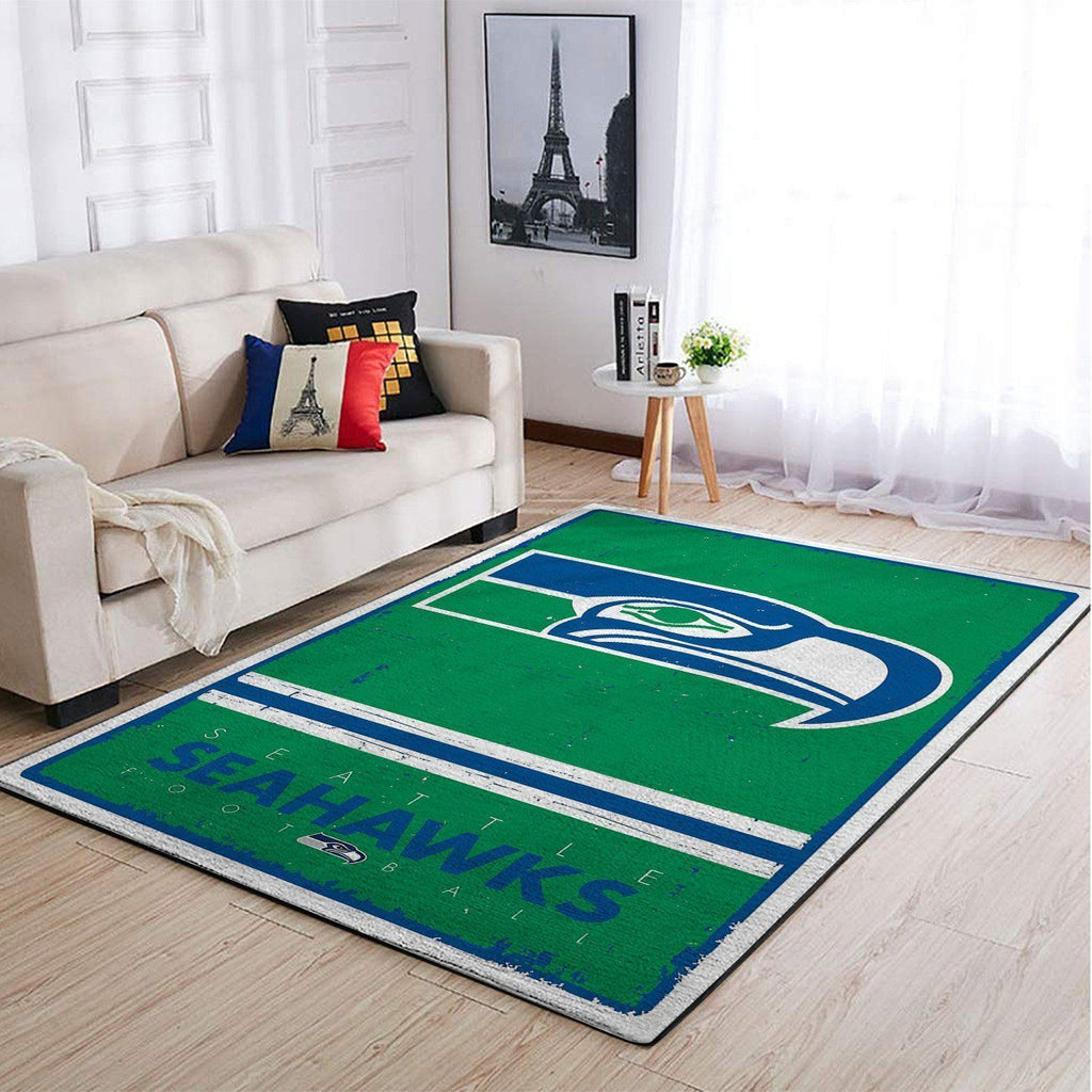 Team-Logo-Sport im Retro-Stil der Seattle Seahawks Nfl Area Teppich, Teppiche - Outdoor Teppich, Teppich Wohnzimmer, Küchenteppich, Kinderzimmer, Modern