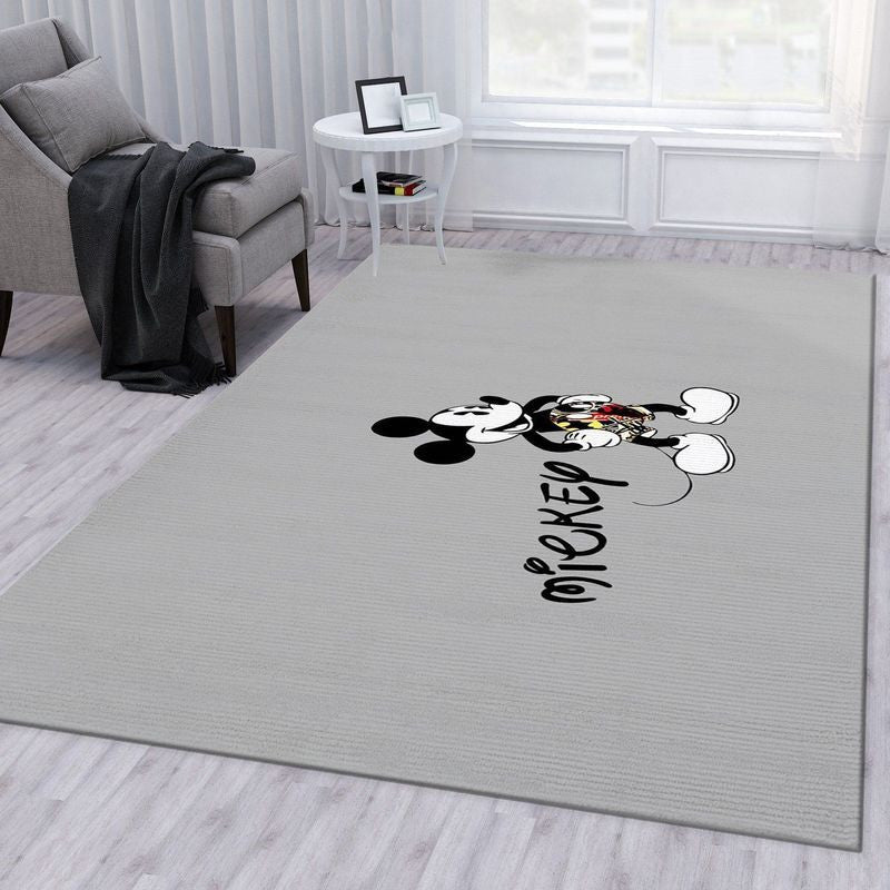 Abbildung Mickey Mouse Minimalismus Logo Cartoon Disney Teppich, Teppiche - Outdoor Teppich, Teppich Wohnzimmer, Küchenteppich, Kinderzimmer, Modern