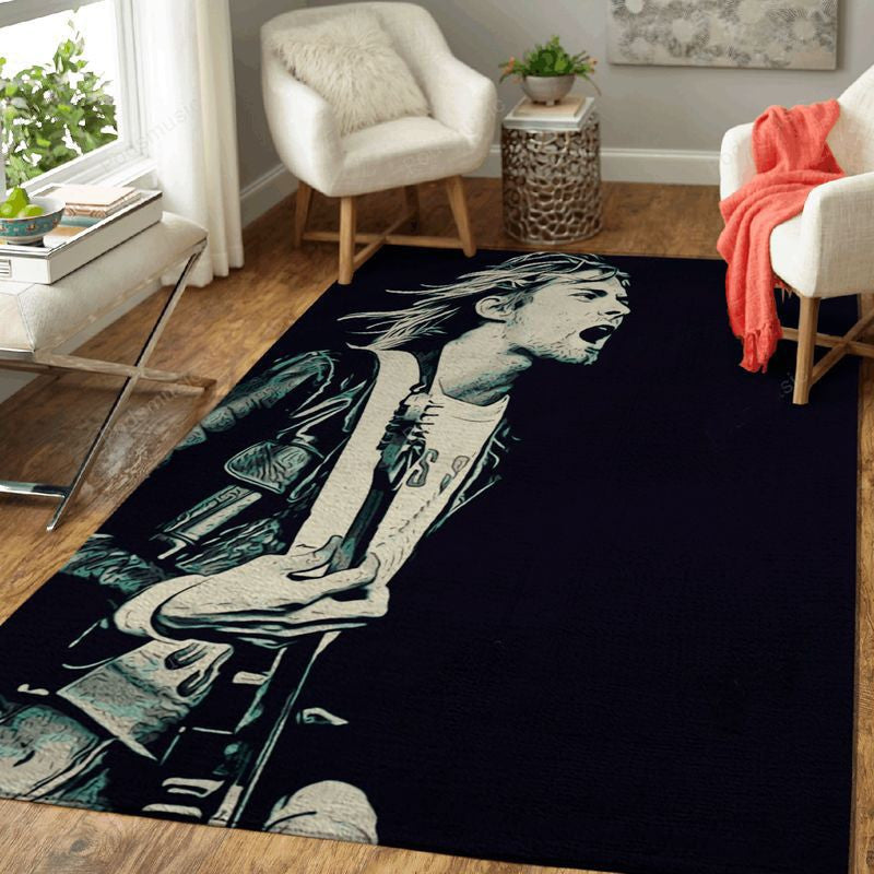 Kurt Cobain 3 Musiker Teppich, Teppiche - Outdoor Teppich, Teppich Wohnzimmer, Küchenteppich, Kinderzimmer, Modern