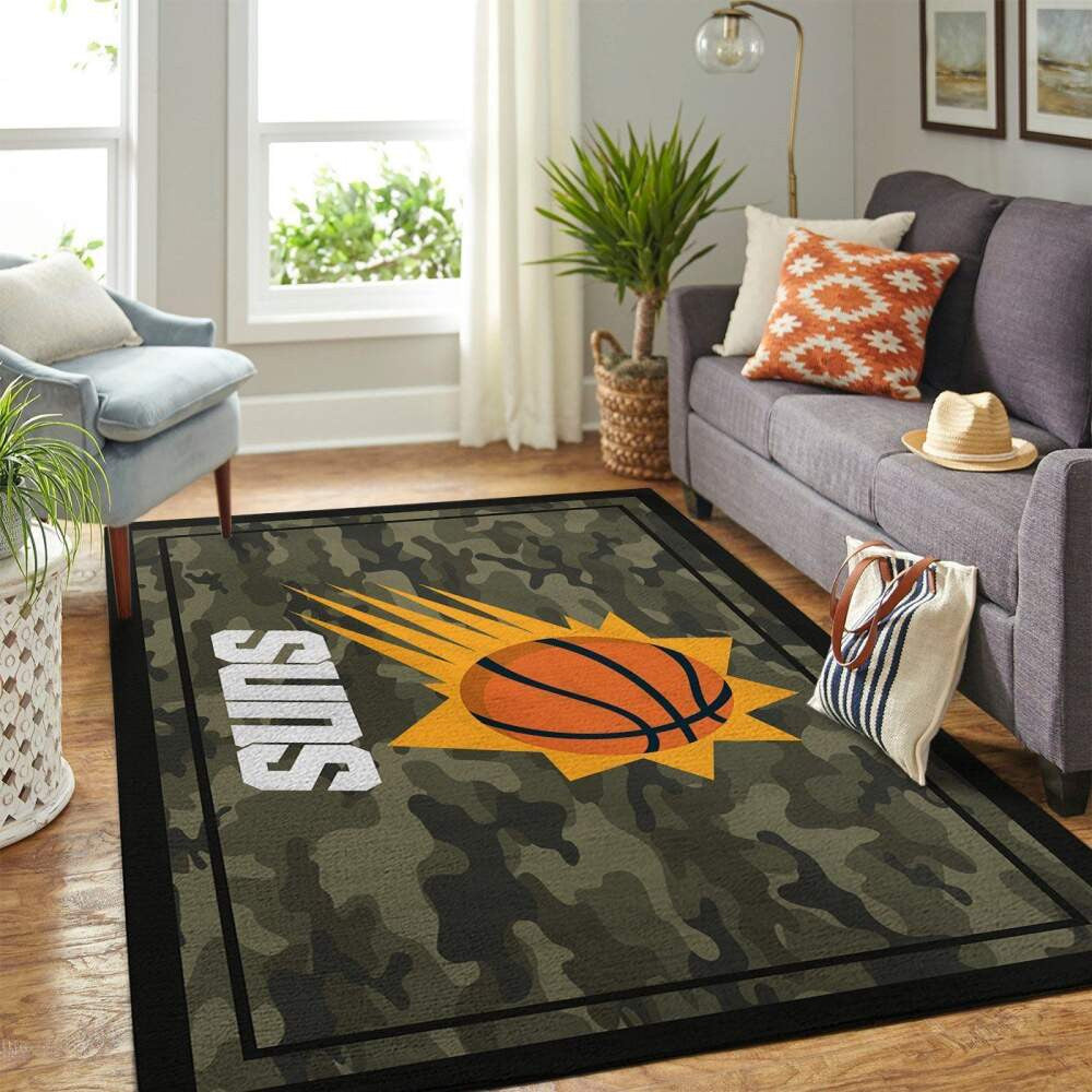 Teamlogo im Camo-Stil von Phoenix Suns im NBA-Bereich Teppich, Teppiche - Outdoor Teppich, Teppich Wohnzimmer, Küchenteppich, Kinderzimmer, Modern