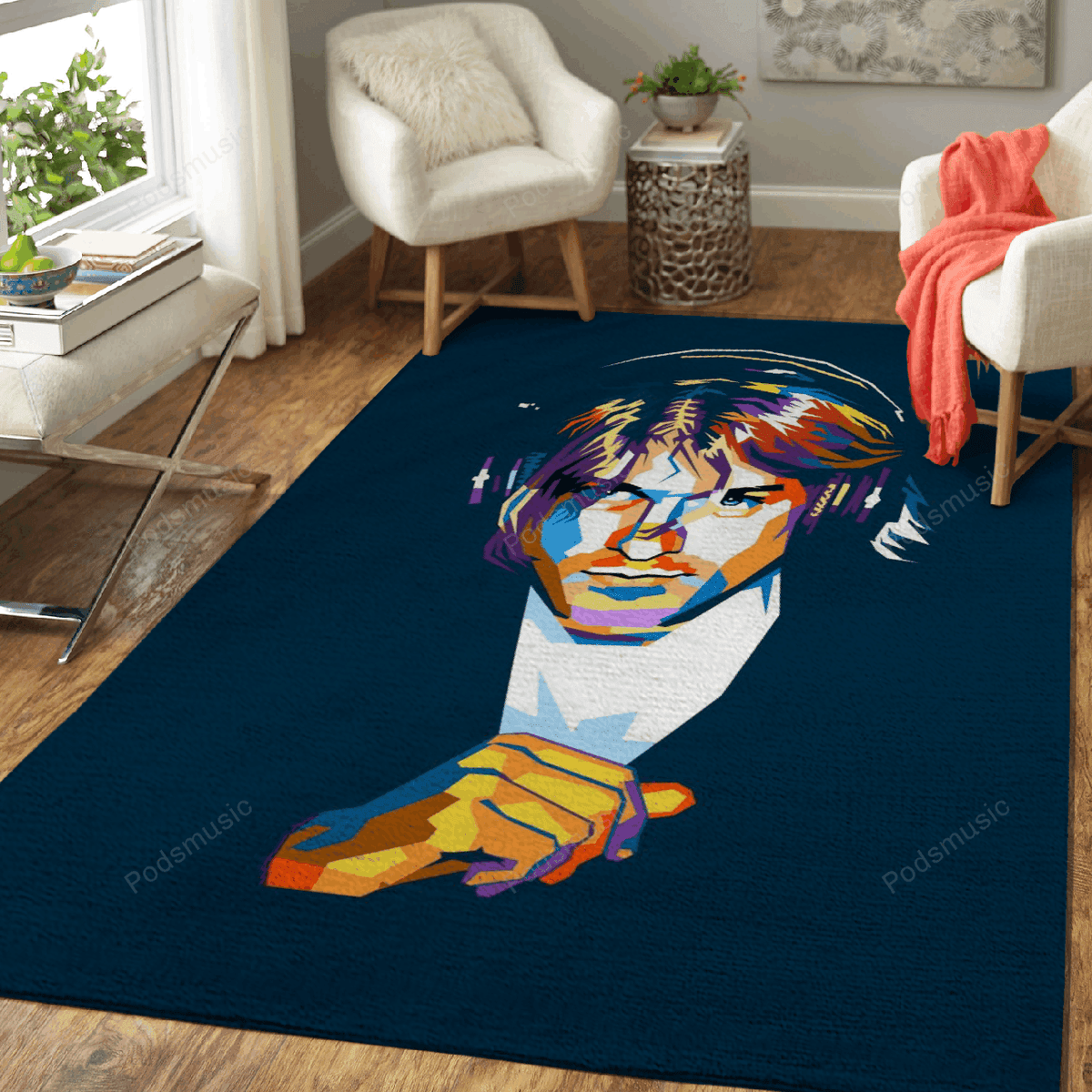 Kurt Cobain In Wpap Musik für Fans Teppich, Teppiche - Outdoor Teppich, Teppich Wohnzimmer, Küchenteppich, Kinderzimmer, Modern