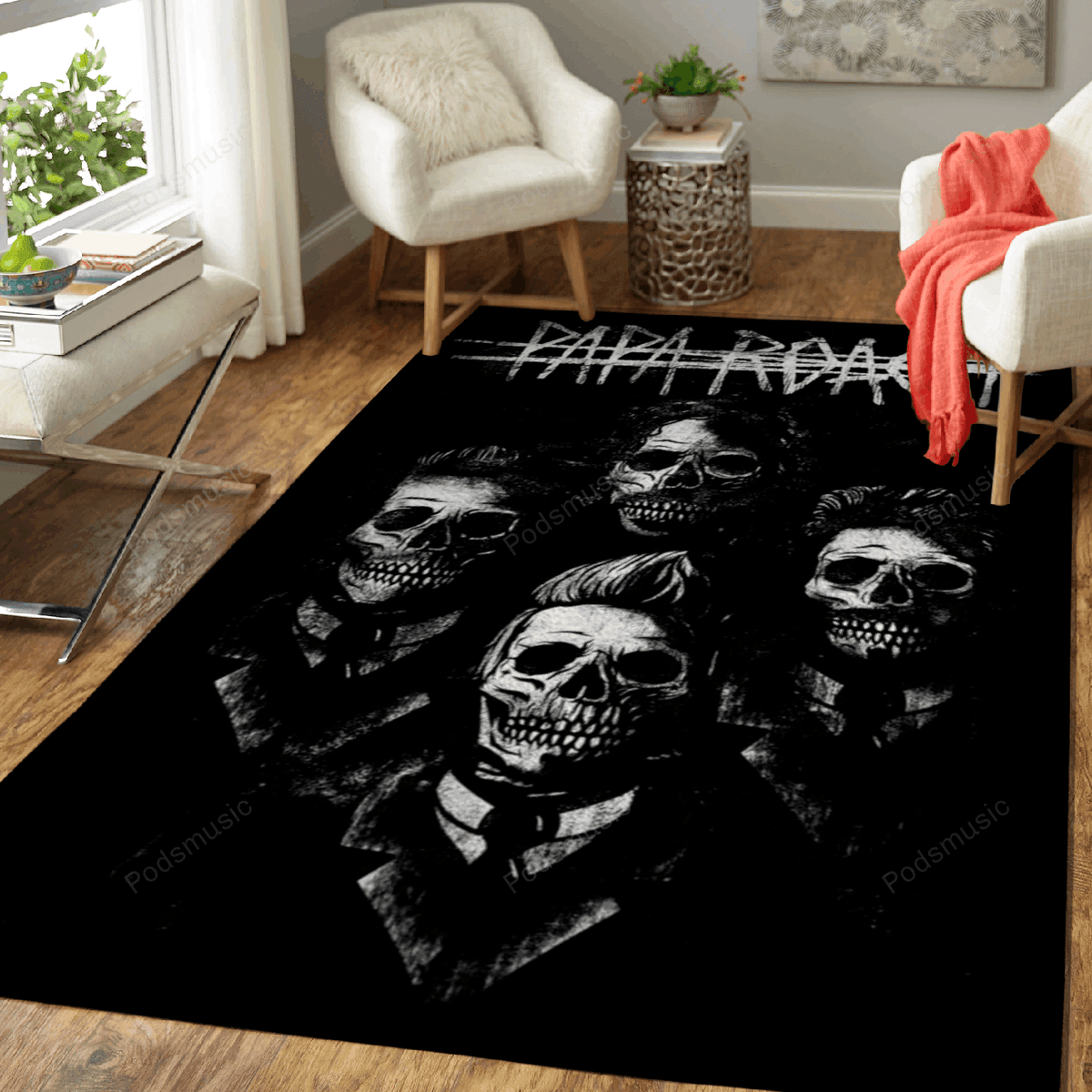 Papa Roach Skull Musik für Fans Teppich, Teppiche - Outdoor Teppich, Teppich Wohnzimmer, Küchenteppich, Kinderzimmer, Modern