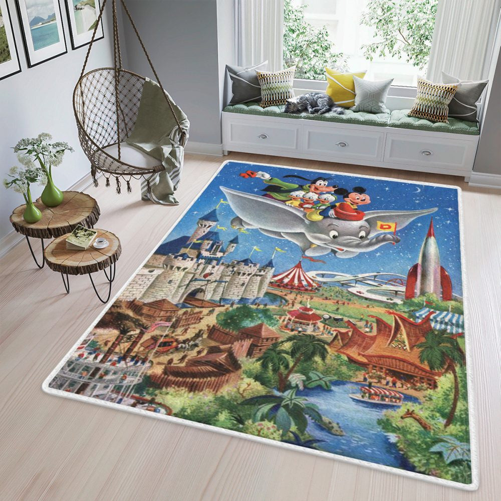 Mickey und Freund fliegen am Himmel Geschenk für Liebhaber Teppich, Teppiche - Outdoor Teppich, Teppich Wohnzimmer, Küchenteppich, Kinderzimmer, Modern
