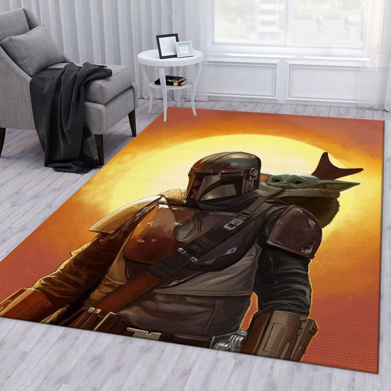 Mandalorianisches Baby Yoda Star Wars 84 Teppich, Teppiche - Outdoor Teppich, Teppich Wohnzimmer, Küchenteppich, Kinderzimmer, Modern