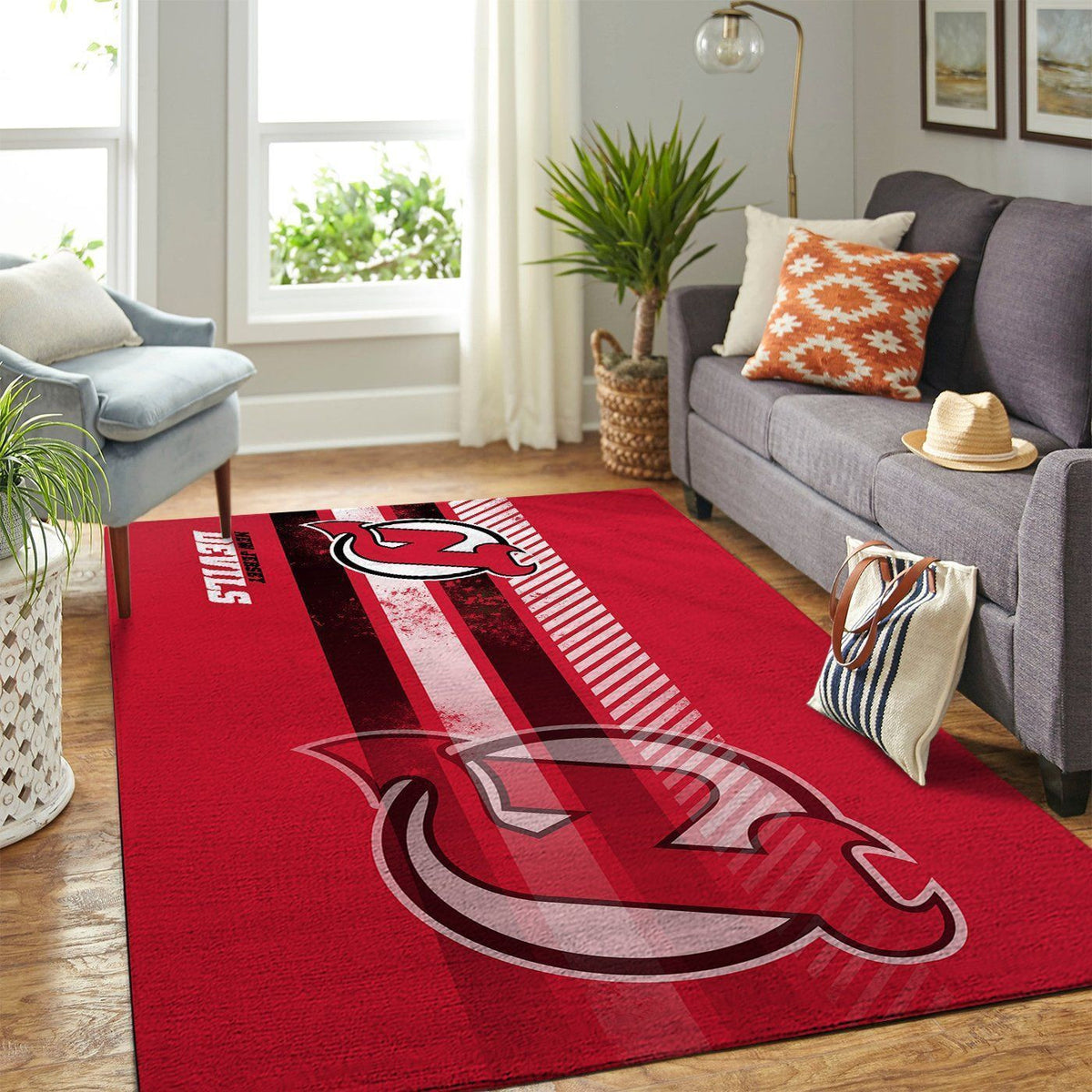 New Jersey Devils Nhl Area Team Logo Sport Teppich, Teppiche - Outdoor Teppich, Teppich Wohnzimmer, Küchenteppich, Kinderzimmer, Modern