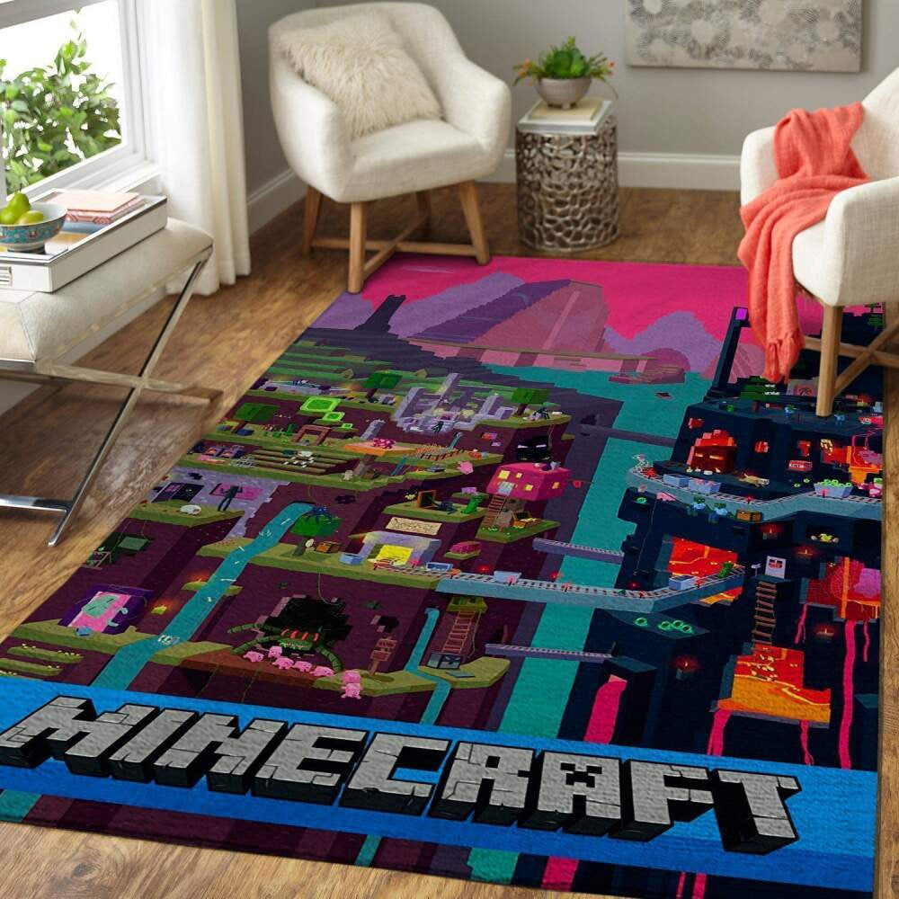 Minecraft Bereich Videospiel Gamer 071 Teppich, Teppiche - Outdoor Teppich, Teppich Wohnzimmer, Küchenteppich, Kinderzimmer, Modern