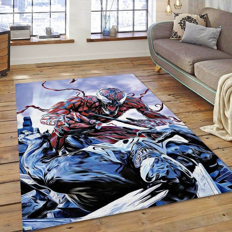 Marvel Comics Carnage Battle mit Venom Teppich, Teppiche - Outdoor Teppich, Teppich Wohnzimmer, Küchenteppich, Kinderzimmer, Modern