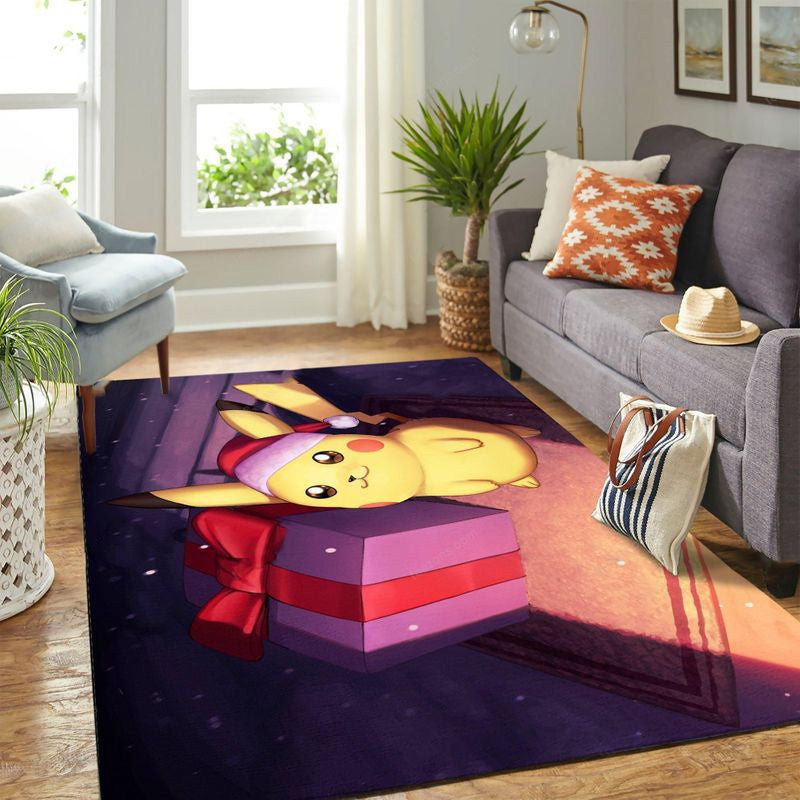 Pikachu En Navidad-Boden Teppich, Teppiche - Outdoor Teppich, Teppich Wohnzimmer, Küchenteppich, Kinderzimmer, Modern