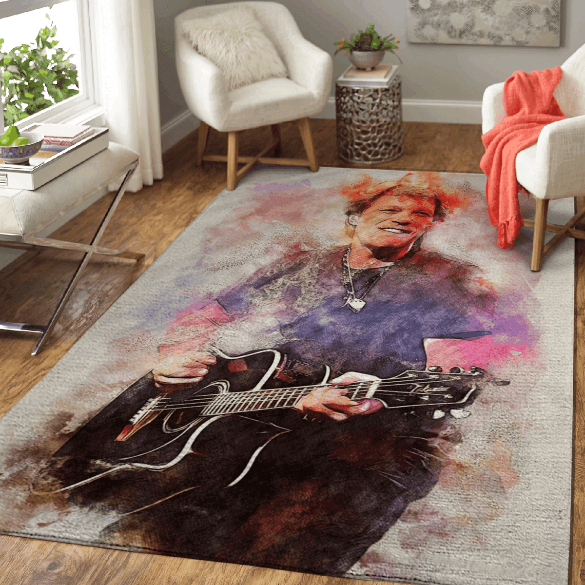 Jon Bon Jovi Bandmitglieder Für Bon Jovi Fans Area001 Teppich, Teppiche - Outdoor Teppich, Teppich Wohnzimmer, Küchenteppich, Kinderzimmer, Modern