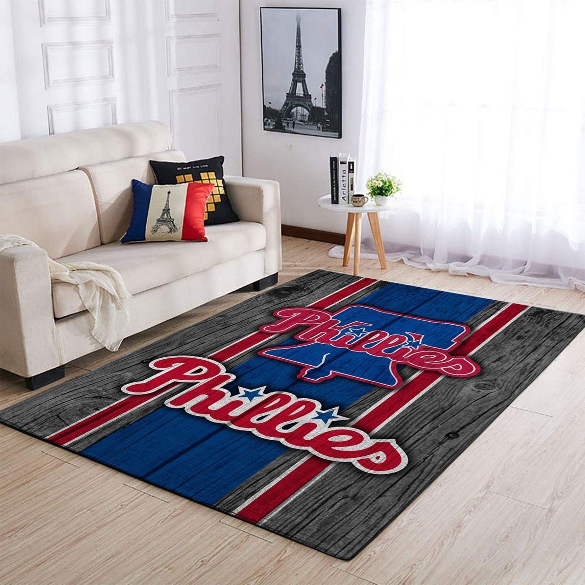 Philadelphia Phillies Mlb Area Baseball Team Logo im Holzstil Teppich, Teppiche - Outdoor Teppich, Teppich Wohnzimmer, Küchenteppich, Kinderzimmer, Modern