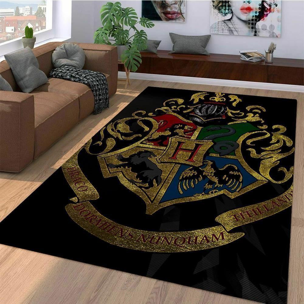 Hogwarts Logo Harry Potter Geeky Bodendekoration Teppich, Teppiche - Outdoor Teppich, Teppich Wohnzimmer, Küchenteppich, Kinderzimmer, Modern