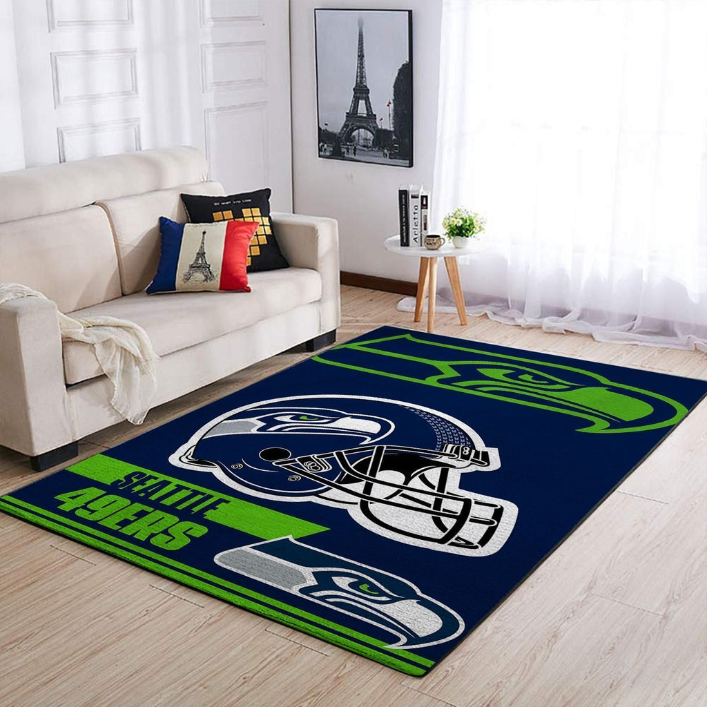Seattle Seahawks Nfl Team Logo Helm rechteckiger Bereich Teppich, Teppiche - Outdoor Teppich, Teppich Wohnzimmer, Küchenteppich, Kinderzimmer, Modern