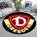 Sg Dynamo Dresden Ledereffekt Teppich Rund, Teppiche - Deutscher Fußballverein Outdoor Teppich Rund, Teppich Wohnzimmer