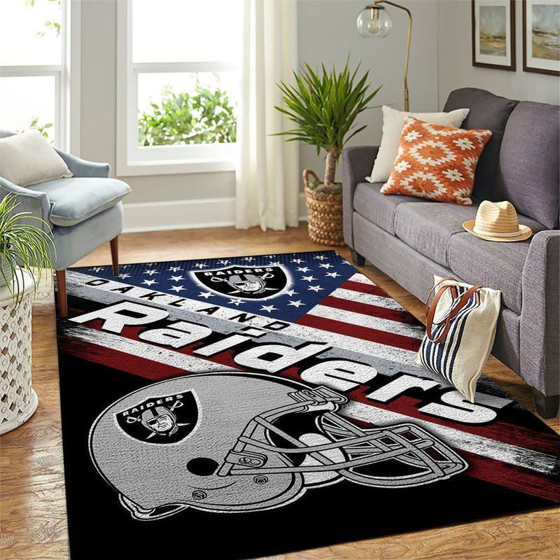 Las Vegas Raiders Nfl Team Logo im amerikanischen Stil Teppich, Teppiche - Outdoor Teppich, Teppich Wohnzimmer, Küchenteppich, Kinderzimmer, Modern