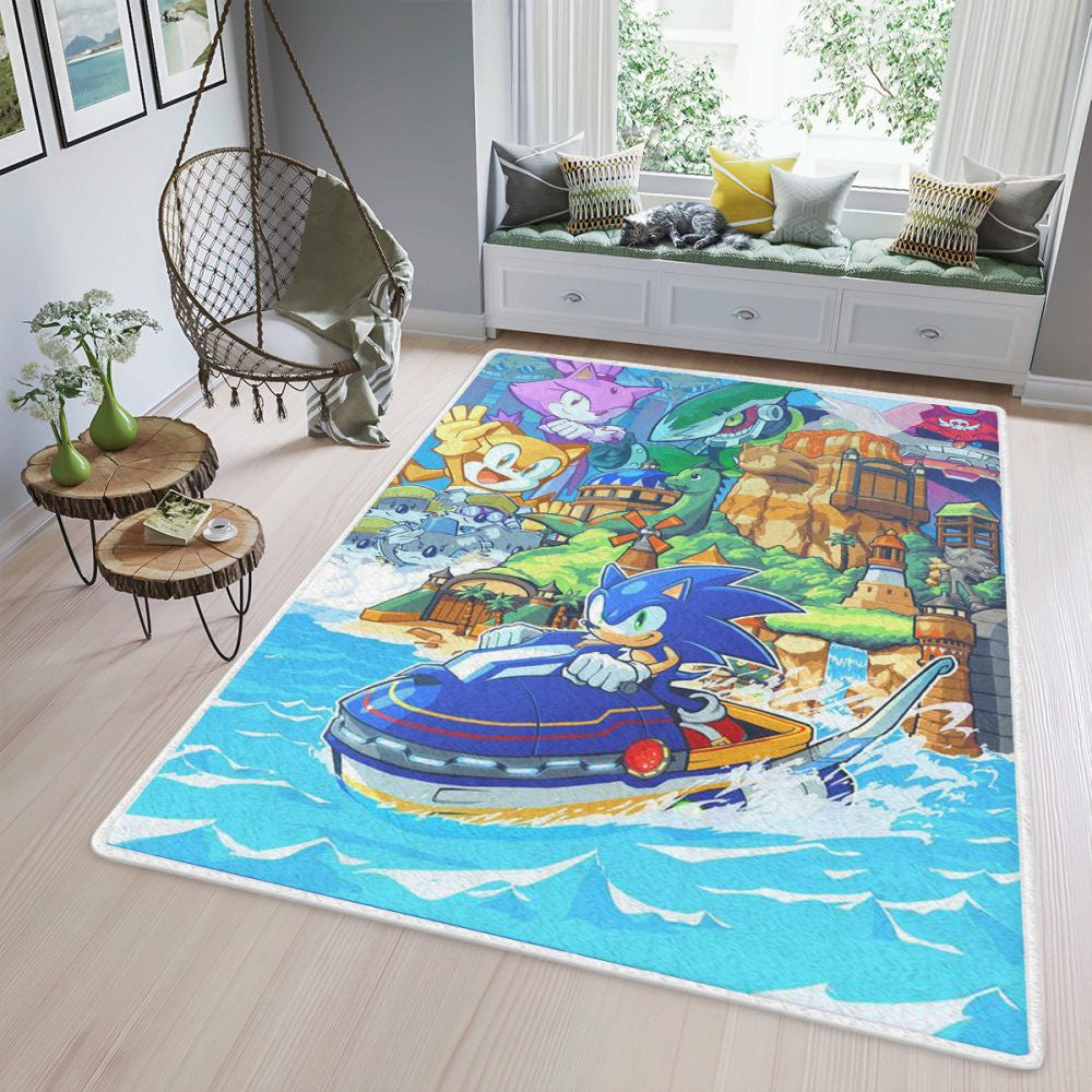 Sonic Rush Abenteuer-Comic-Geschenk-Fan Teppich, Teppiche - Outdoor Teppich, Teppich Wohnzimmer, Küchenteppich, Kinderzimmer, Modern