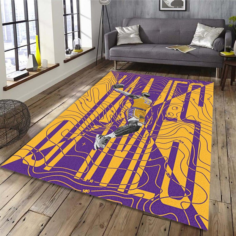 Lebron James Los Angles Lakers Basketball Legends Bodenmatte Sportdekor Teppich, Teppiche - Outdoor Teppich, Teppich Wohnzimmer, Küchenteppich, Kinderzimmer, Modern