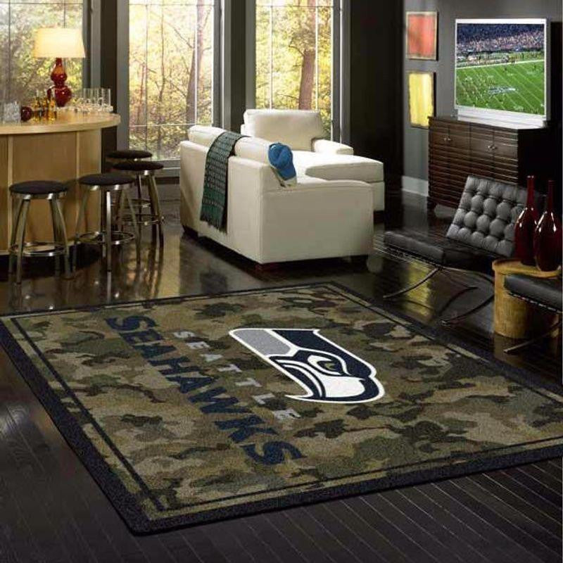 Nfl Teamseattle Seahawks Camo Schönes Geschenk Teppich, Teppiche - Outdoor Teppich, Teppich Wohnzimmer, Küchenteppich, Kinderzimmer, Modern