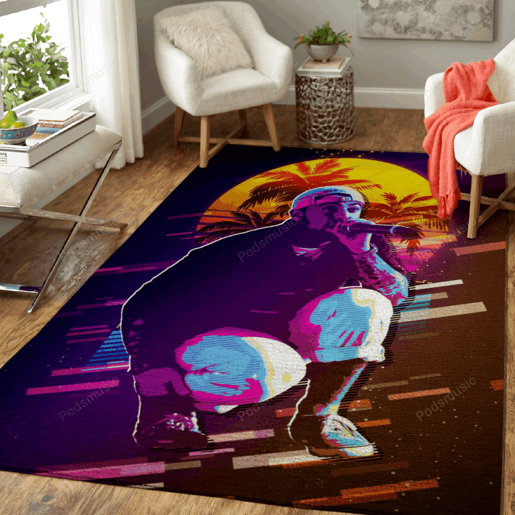 Mac Miller Hip Hopwork Music Synthwave 80S für Fans Teppich, Teppiche - Outdoor Teppich, Teppich Wohnzimmer, Küchenteppich, Kinderzimmer, Modern