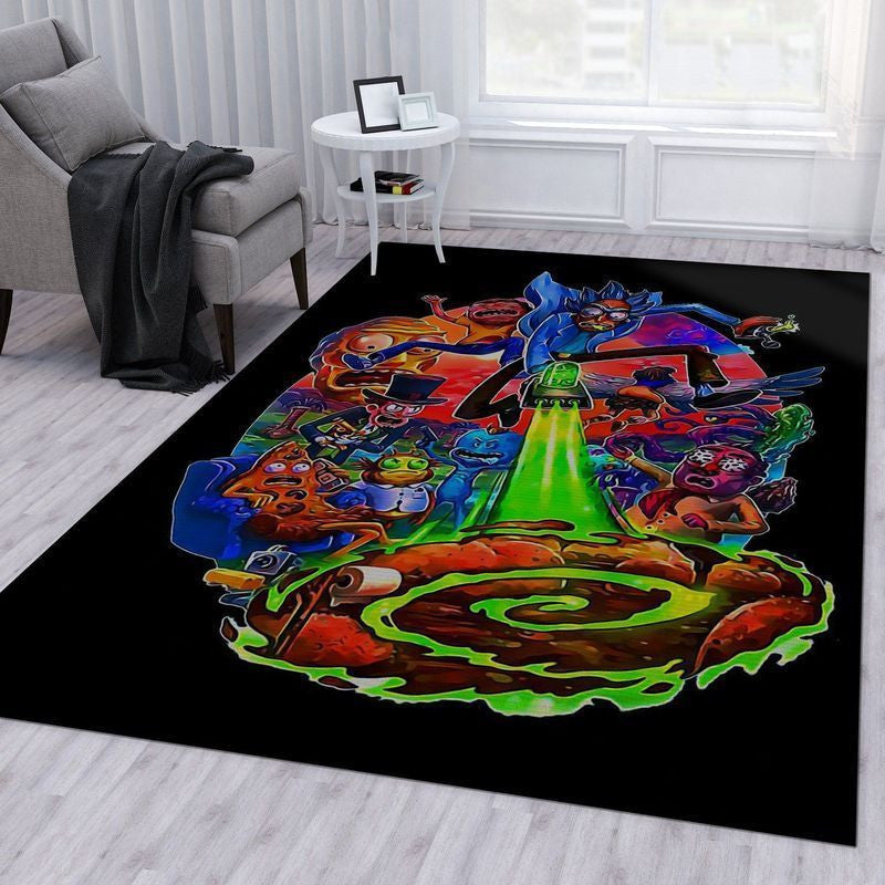 Rick and Morty 75 Area Floor Decor And Teppich, Teppiche - Outdoor Teppich, Teppich Wohnzimmer, Küchenteppich, Kinderzimmer, Modern