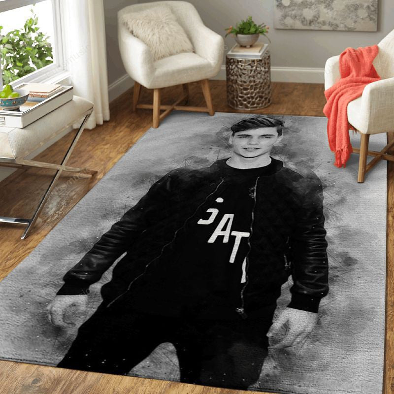 Martin Garrix Musik Monochrom Teppich, Teppiche - Outdoor Teppich, Teppich Wohnzimmer, Küchenteppich, Kinderzimmer, Modern