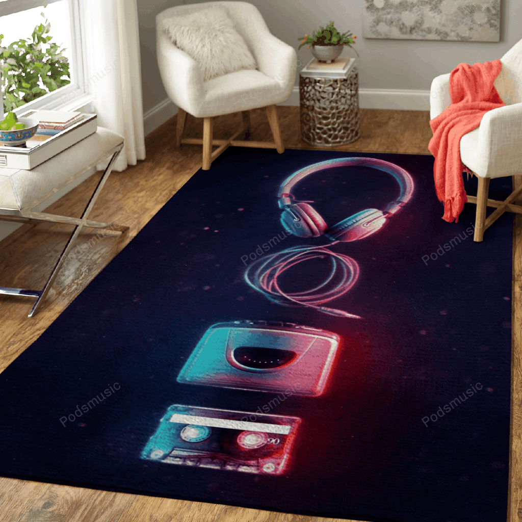 Neon Music Gadgets 1 Neon-Musikinstrumente für Fans Teppich, Teppiche - Outdoor Teppich, Teppich Wohnzimmer, Küchenteppich, Kinderzimmer, Modern