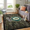 Oakland Athletics Team-Logo im Mlb-Bereich im Camo-Stil Teppich, Teppiche - Outdoor Teppich, Teppich Wohnzimmer, Küchenteppich, Kinderzimmer, Modern