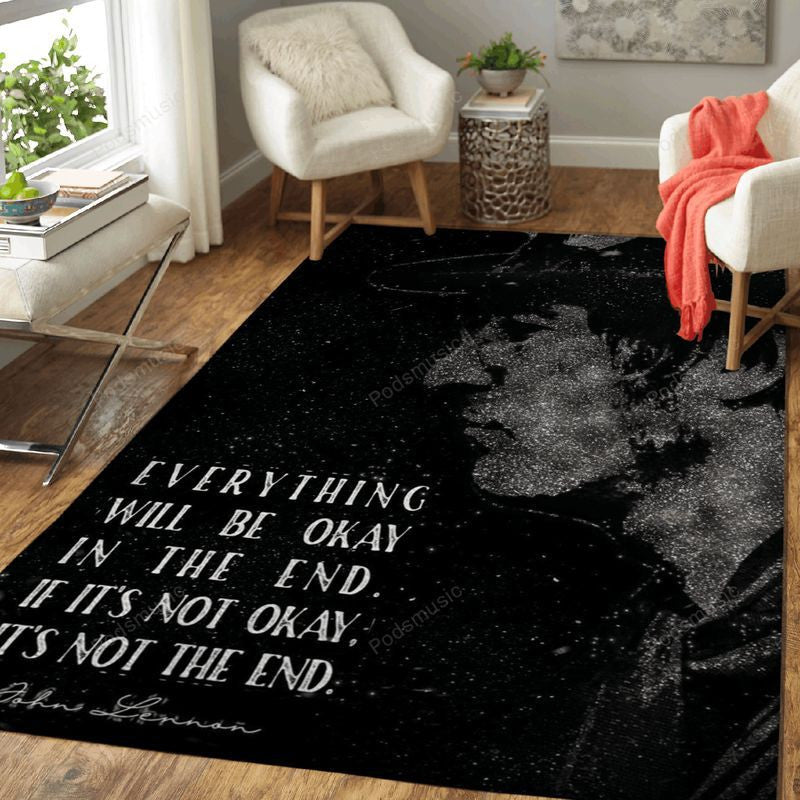 John Lennon Zitat Musikparade Teppich, Teppiche - Outdoor Teppich, Teppich Wohnzimmer, Küchenteppich, Kinderzimmer, Modern
