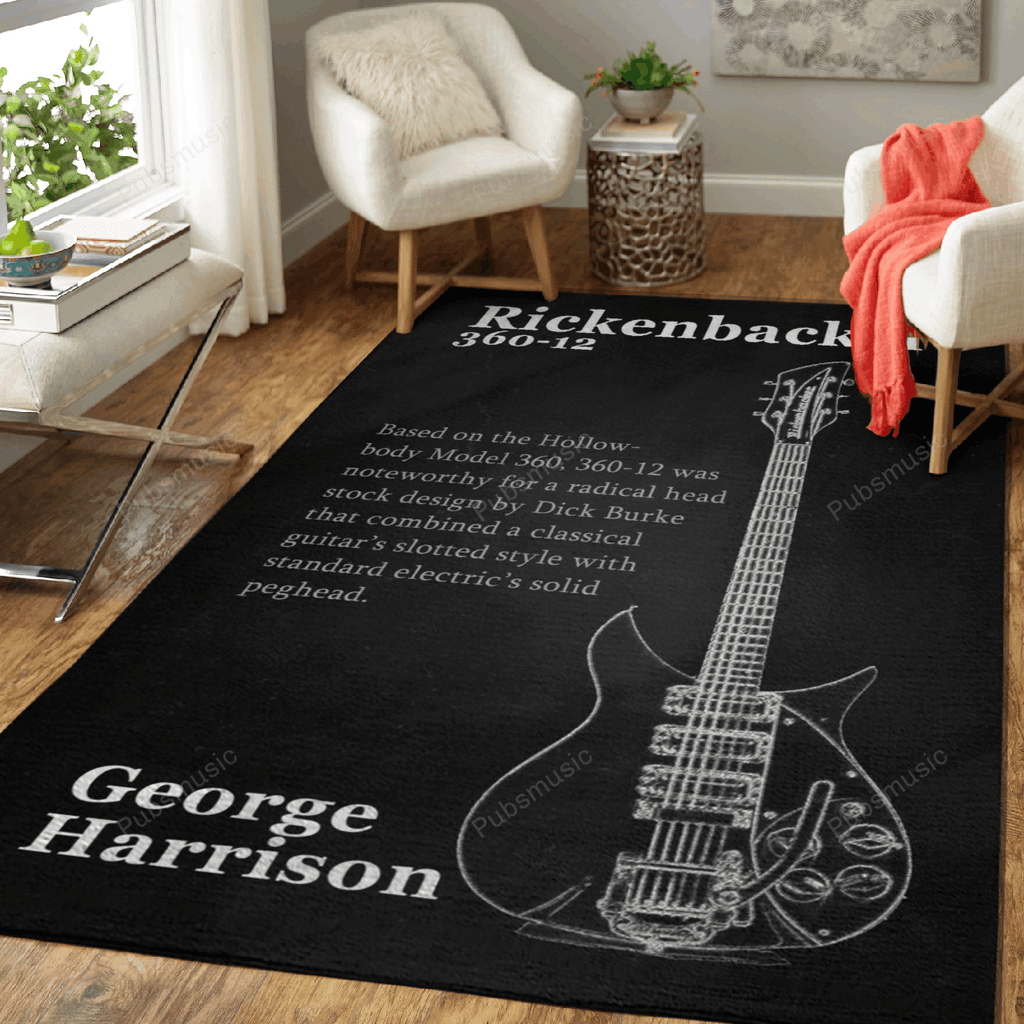 Rickenbecker 360 Retro Musicwork für Fans Teppich, Teppiche - Outdoor Teppich, Teppich Wohnzimmer, Küchenteppich, Kinderzimmer, Modern