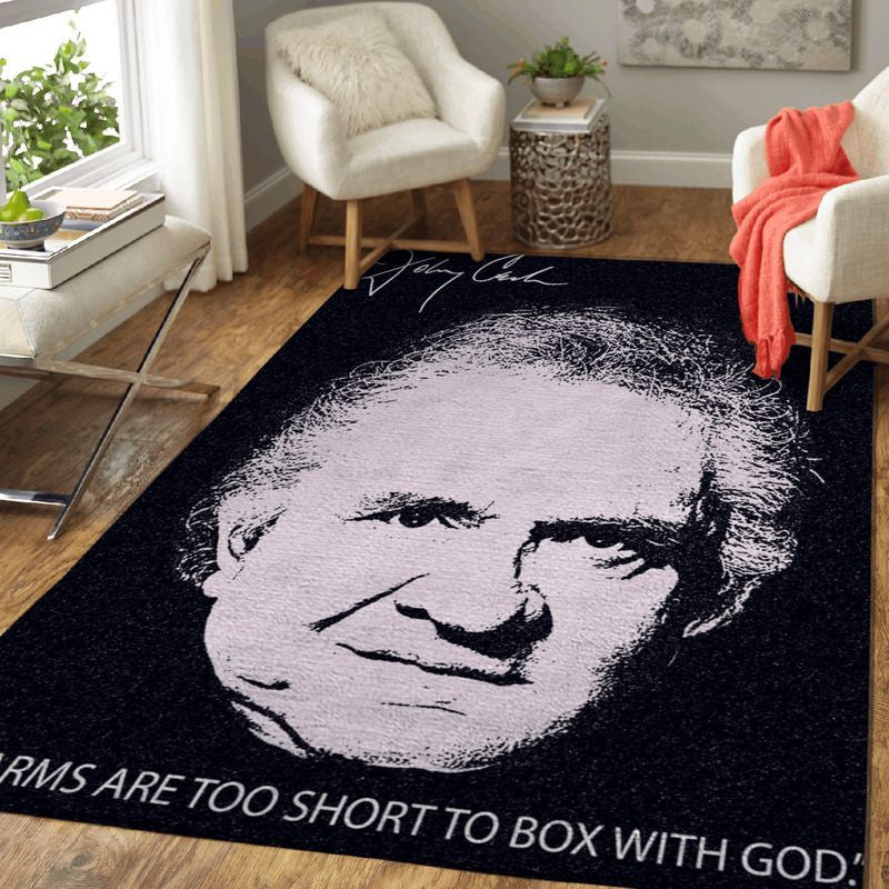 Johnny Cash zitiert: Meine Arme sind zu kurz, um mit Gott zu boxen Teppich, Teppiche - Outdoor Teppich, Teppich Wohnzimmer, Küchenteppich, Kinderzimmer, Modern