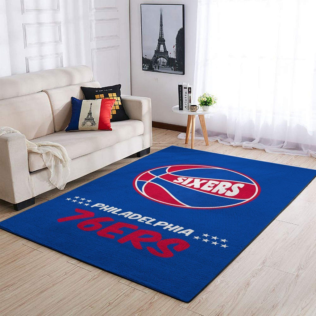 Philadelphia 76Ers Area NBA-Basketballteam Logo006 Teppich, Teppiche - Outdoor Teppich, Teppich Wohnzimmer, Küchenteppich, Kinderzimmer, Modern