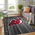 New Jersey Devils Nhl Team Logo grauer Bereich Sport im Holzstil Teppich, Teppiche - Outdoor Teppich, Teppich Wohnzimmer, Küchenteppich, Kinderzimmer, Modern
