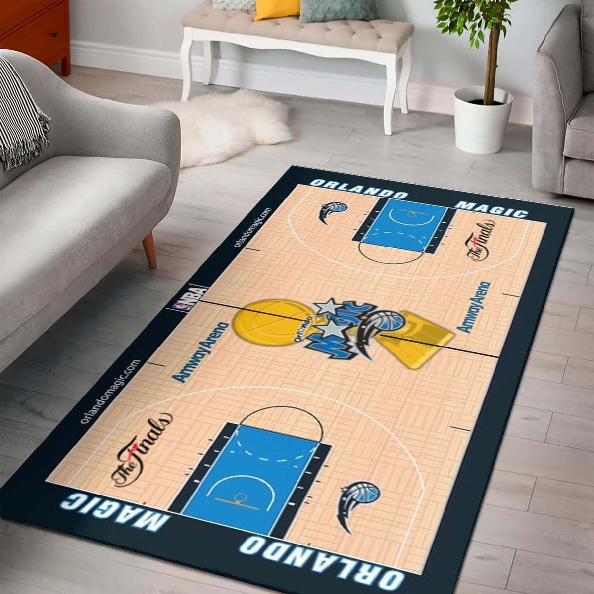 Orlando Magic Court Area NBA-Team Teppich, Teppiche - Outdoor Teppich, Teppich Wohnzimmer, Küchenteppich, Kinderzimmer, Modern