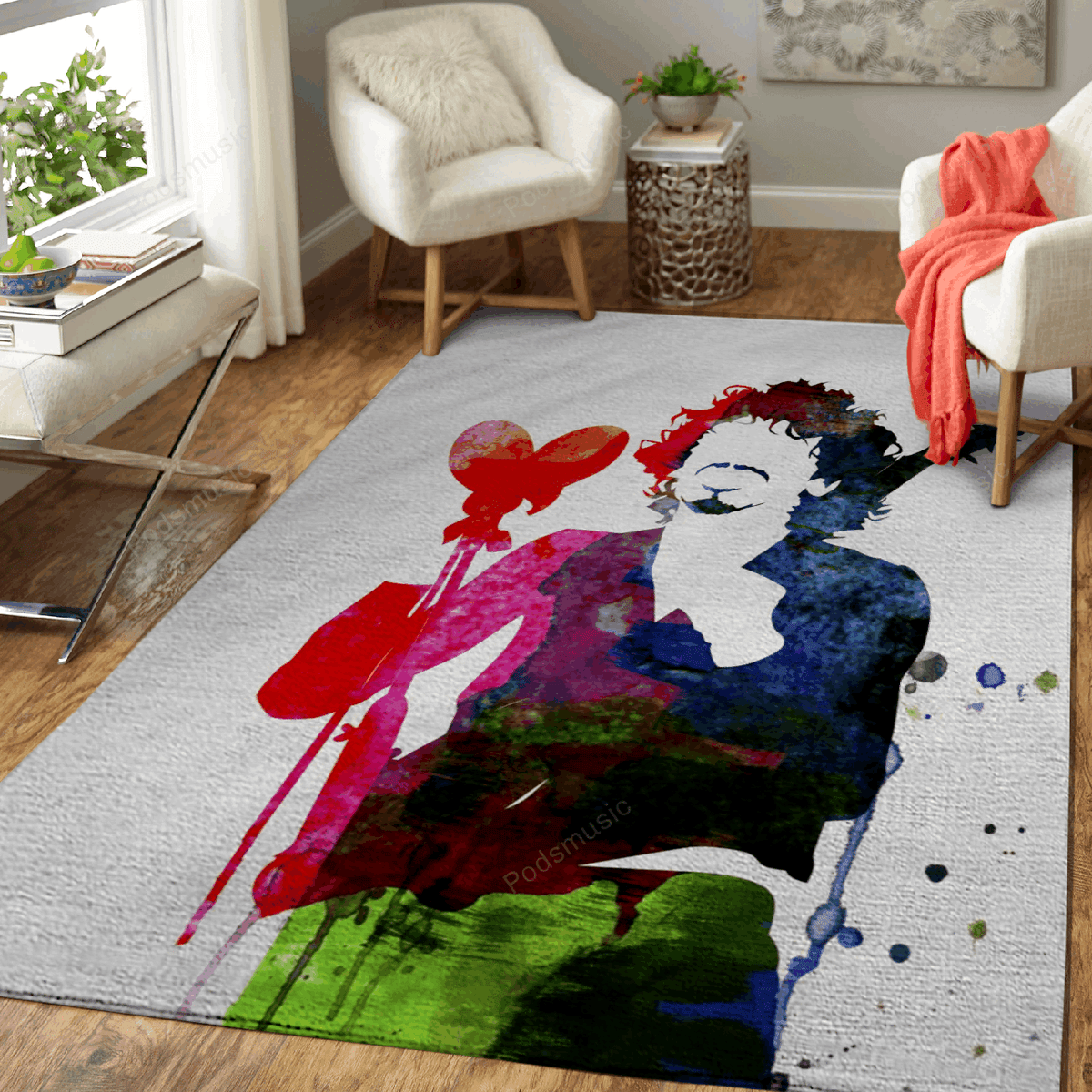 Santana Aquarell-Musiklegenden für Fans Teppich, Teppiche - Outdoor Teppich, Teppich Wohnzimmer, Küchenteppich, Kinderzimmer, Modern