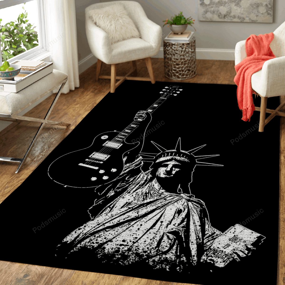 Liberty Rock Guitars Music For Fans Area Floor Decor Teppich, Teppiche - Outdoor Teppich, Teppich Wohnzimmer, Küchenteppich, Kinderzimmer, Modern