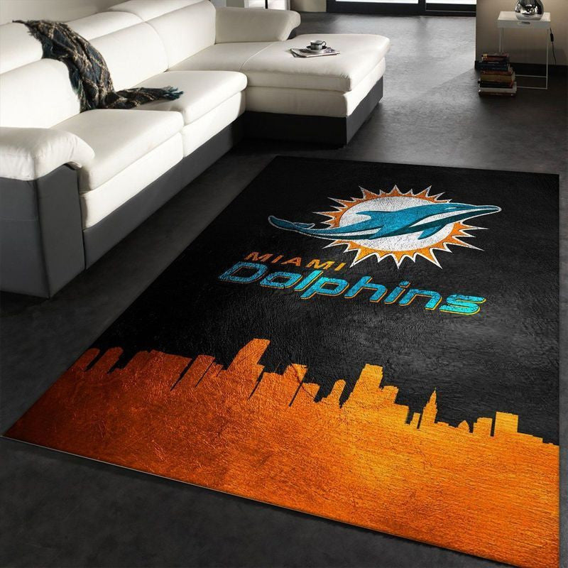 Miami Dolphins NFL 33 Teppich, Teppiche - Outdoor Teppich, Teppich Wohnzimmer, Küchenteppich, Kinderzimmer, Modern