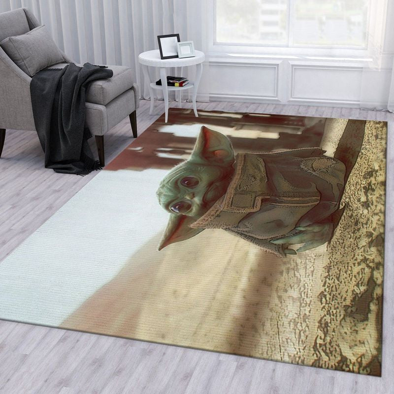 Mandalorianisches Baby Yoda Star Wars 71 Teppich, Teppiche - Outdoor Teppich, Teppich Wohnzimmer, Küchenteppich, Kinderzimmer, Modern